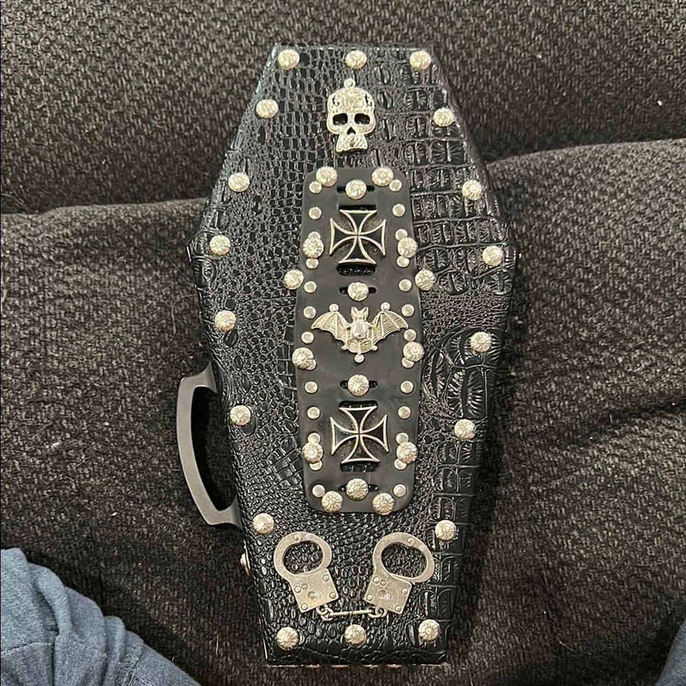 Gothic Black Coffin Bag HANDMADE AND ONE OF A KIND COFFIN PURSES